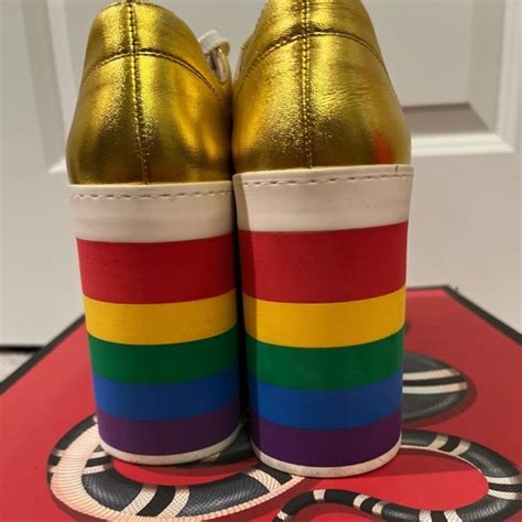 gucci rainbow shoes kids|Gucci peggy metallic shoes.